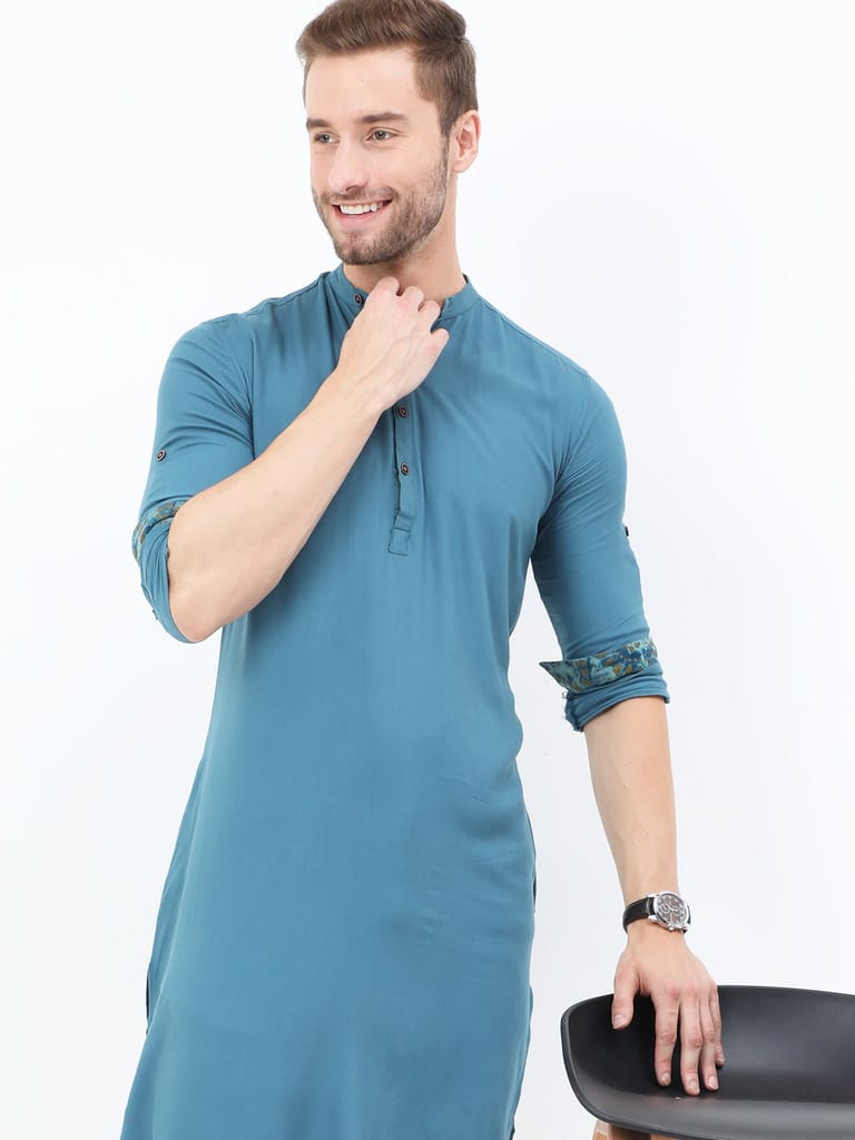 Steel Blue Slay Kurta