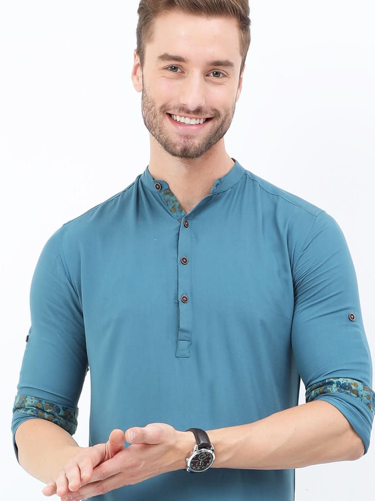Steel Blue Slay Kurta