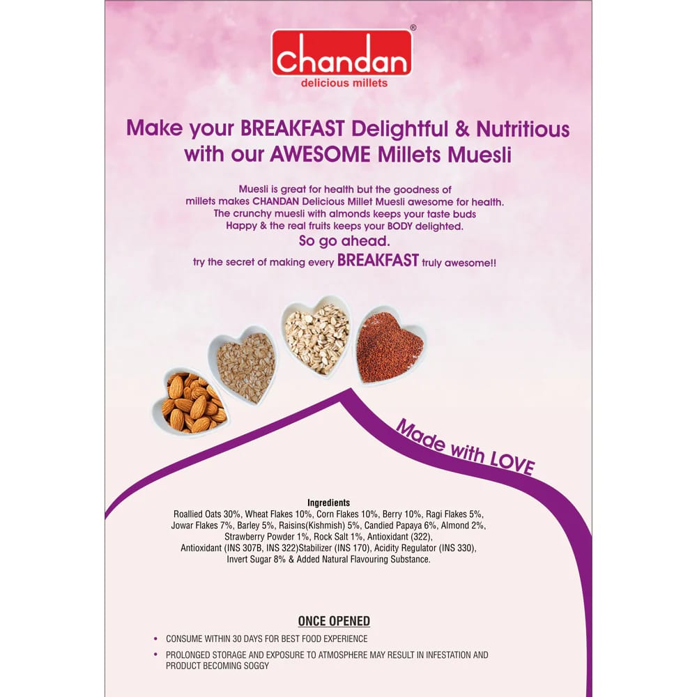 CHANDAN DELICIOUS MILLTES FRUIT & NUT MILLET MUESLI 400G
