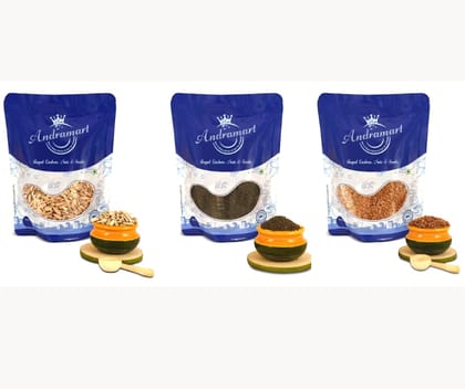 AndraMart  Raw Sunflower, Basil and Flax  mixed combo seeds 300 gm