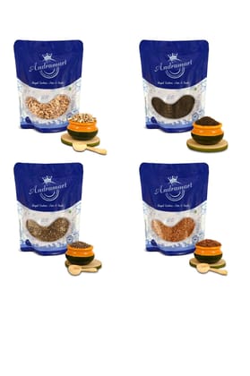 AndraMart  Raw Sunflower, Basil, Chia and Flax mixed combo seeds 400 gm