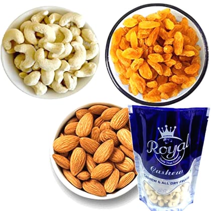 AndraMart  Combo pack of 300 Gm Premium  Cashews | Kaju  | Munthiri , Raisons, Almond  | 3x100