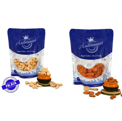 AndraMart  Combo pack of 1 Kg  Premium Cashews | Kaju  | Munthiri with  AlmondS
