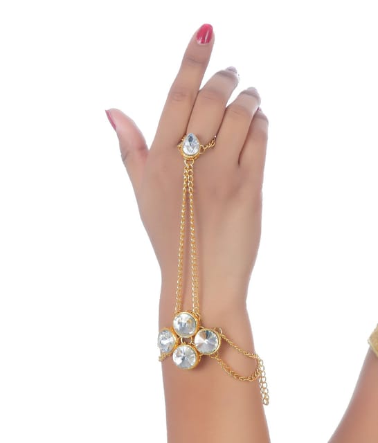 Copper Mother Of Pearl Heart Evil Eye Gold Hand Mangalsutra Bracelet F –  ZIVOM