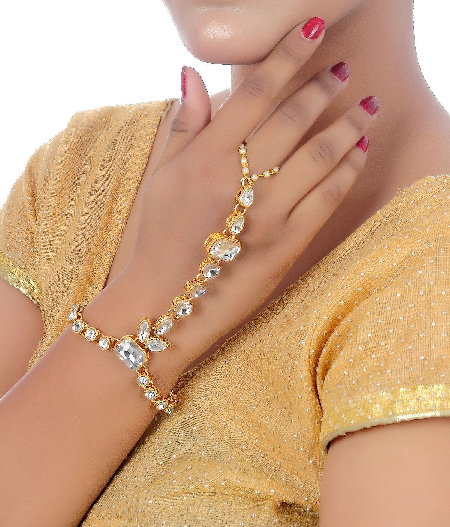 14k Gold Filled CZ Diamond Line Dainty Hand Piece – DianaHoDesigns