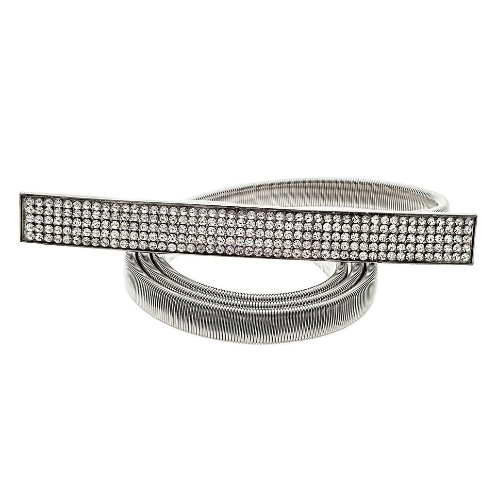 Lucky Jewellery Designer Silver Plated Kamarband White Rhinestone Waist Belt Udyanam Kamar Patta For Girls And Women