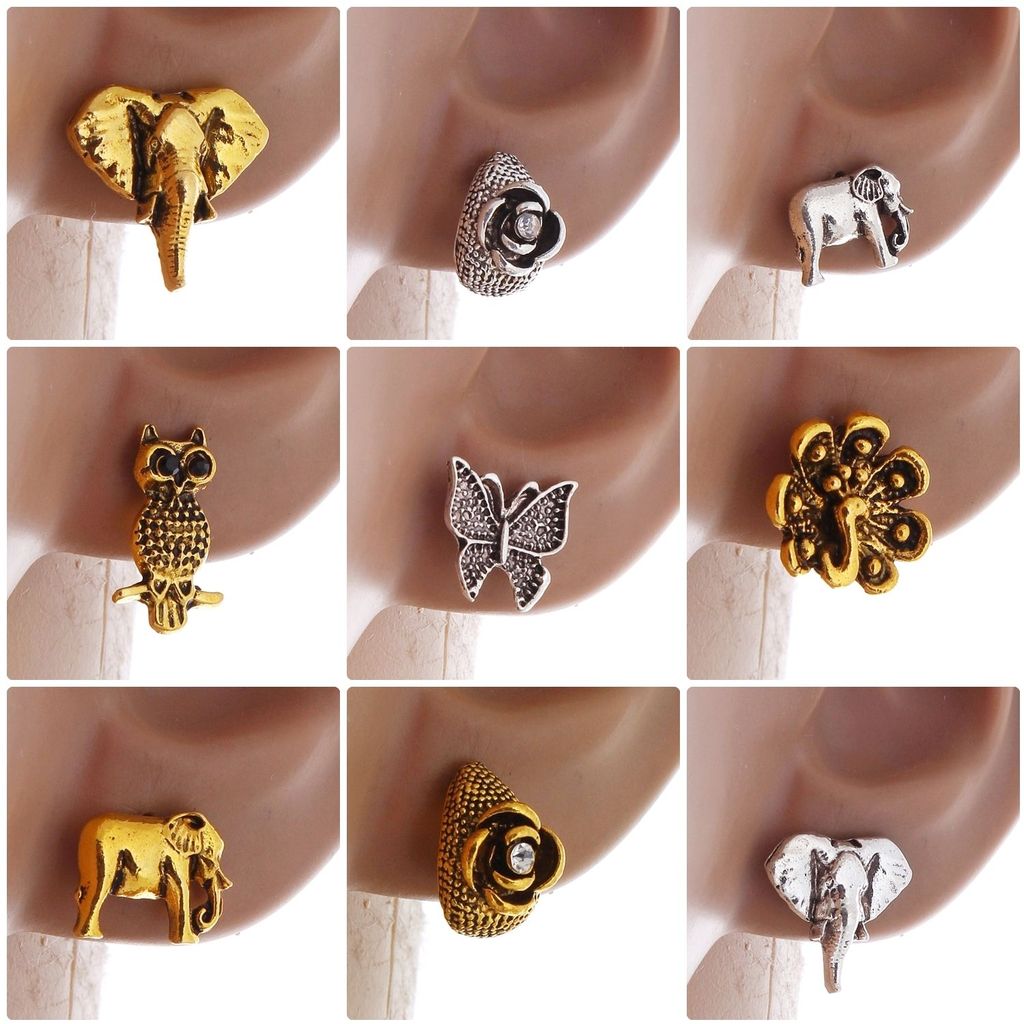 Lucky Jewellery Designer Oxidised Plating Tops Combo Pack Of 9 For Girls & Women