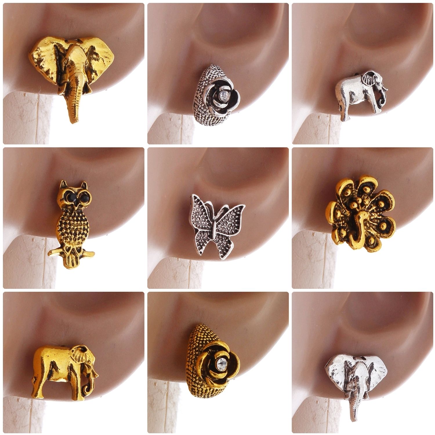 Lucky Jewellery Designer Oxidised Plating Tops Combo Pack Of 9 For Girls & Women