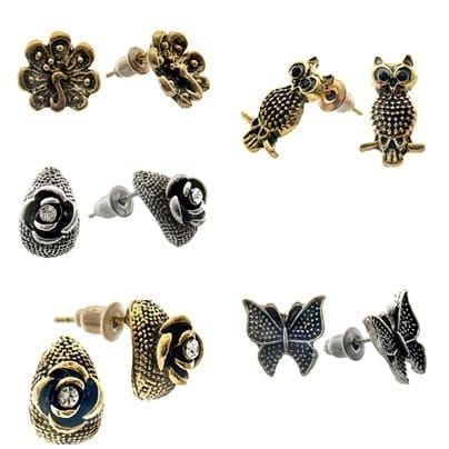 Lucky Jewellery Designer Oxidised Plating Tops Combo Pack Of 5 For Girls & Women