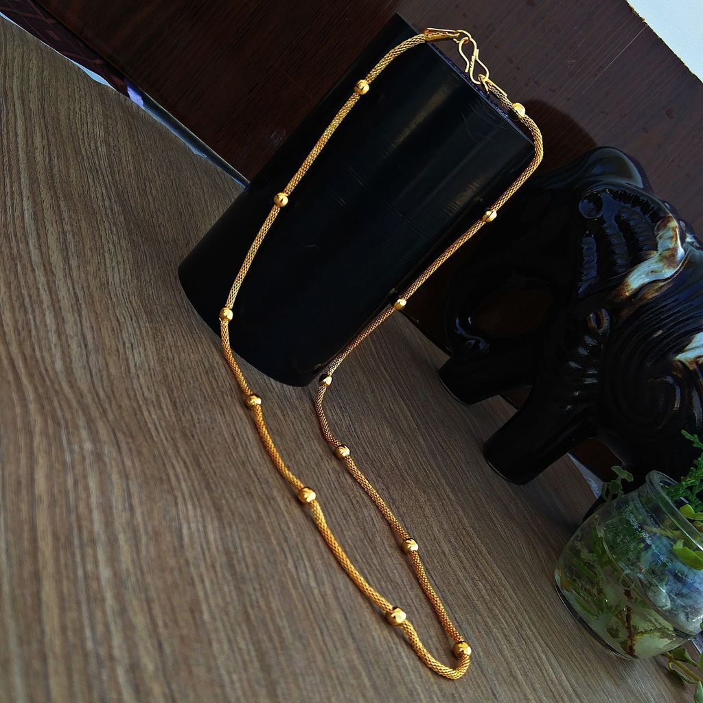 Lucky Jewellery Designer Gold Plated Chain Necklace for Men & Women (69-A3C-2952-G22)
