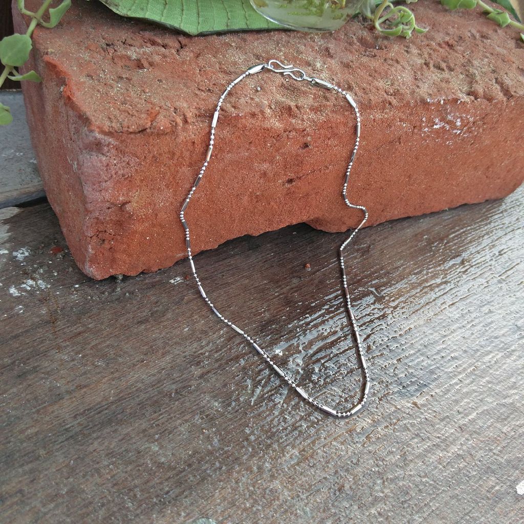 Lucky Jewellery Designer Rhodium Polish German Silver Chain Necklace for Men & Women (35-A3C-2644-R16)