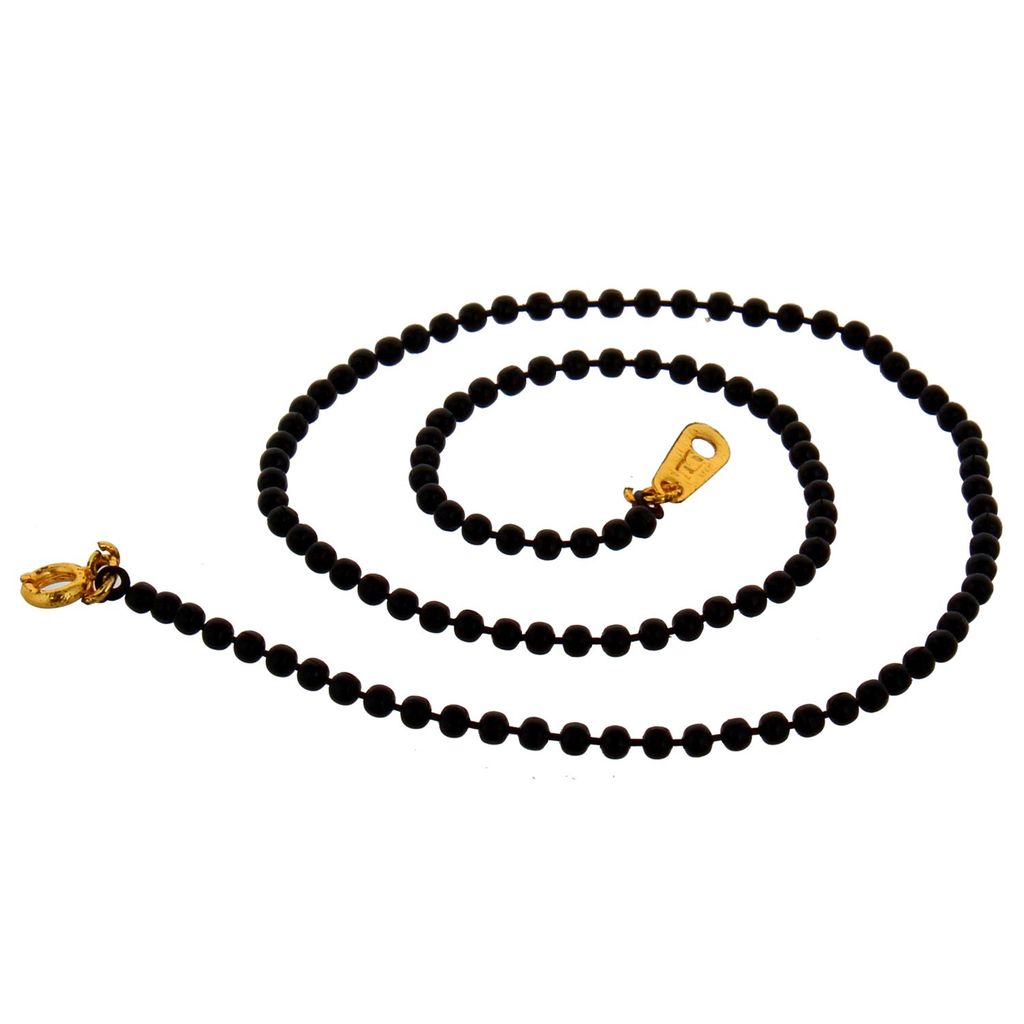 Lucky Jewellery Traditional Designer Mangalsutra Black Beads One Line Chain Necklace For Women (24-A3C-B3-B16)
