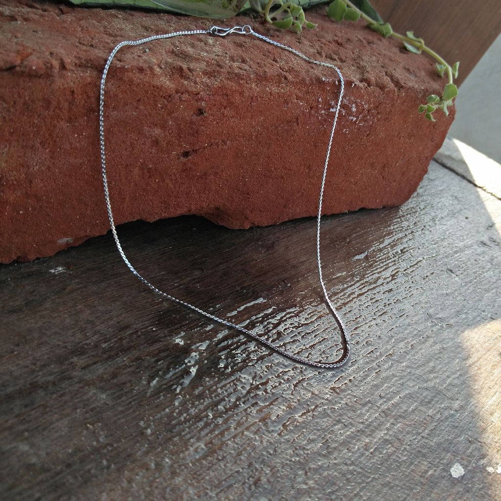 Lucky Jewellery Designer Rhodium Polish German Silver Chain Necklace for Men & Women (30-A3C-618-R16)