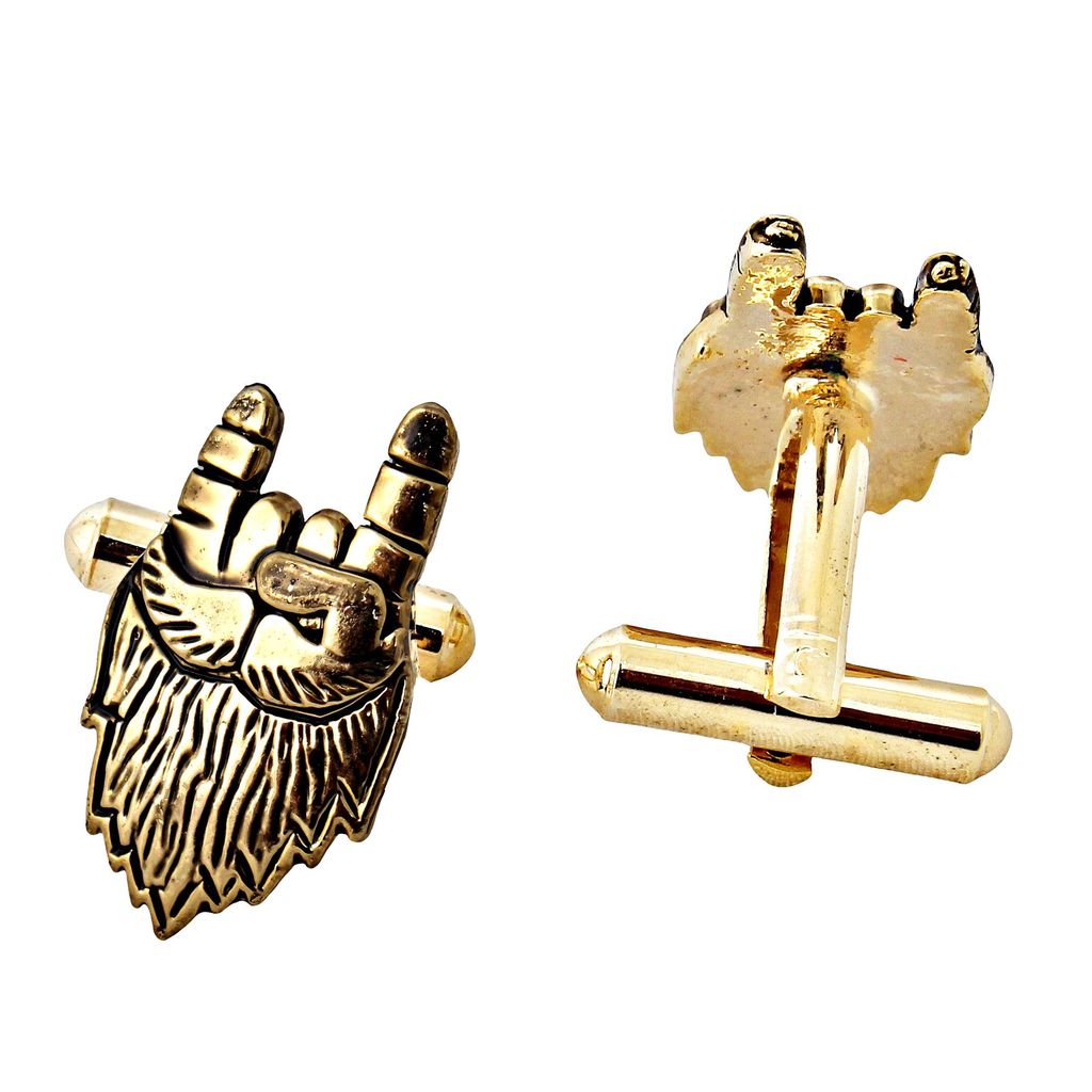 LUCKY JEWELLERY Unique Golden Color Golden Plated Formal Wedding Shirt, Suit, Blazer Cufflinks Pair Set for Men.(211-M4C4-A5719Q)