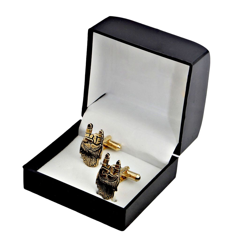 LUCKY JEWELLERY Unique Golden Color Golden Plated Formal Wedding Shirt, Suit, Blazer Cufflinks Pair Set for Men.(211-M4C4-A5719Q)