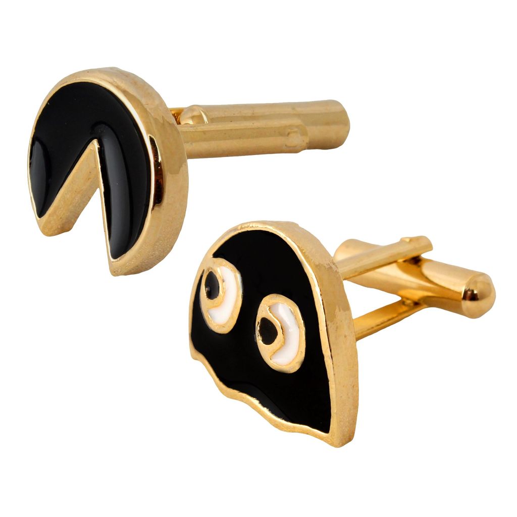 LUCKY JEWELLERY Unique Black Color Golden Plated Formal Wedding Shirt, Suit, Blazer Cufflinks Pair Set for Men.(208-M4C4-A5365)