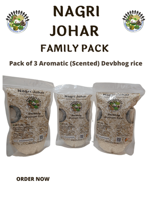 Nagri Johar Aromatic Devbhog Rice (Pack of 3) Scented Pure Natural Rice