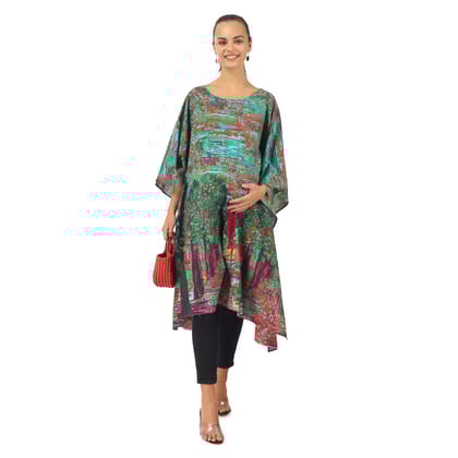 Jacobin Cuckoo Maternity Garments Multicolour Long Kaftan Dress for Women Free Size
