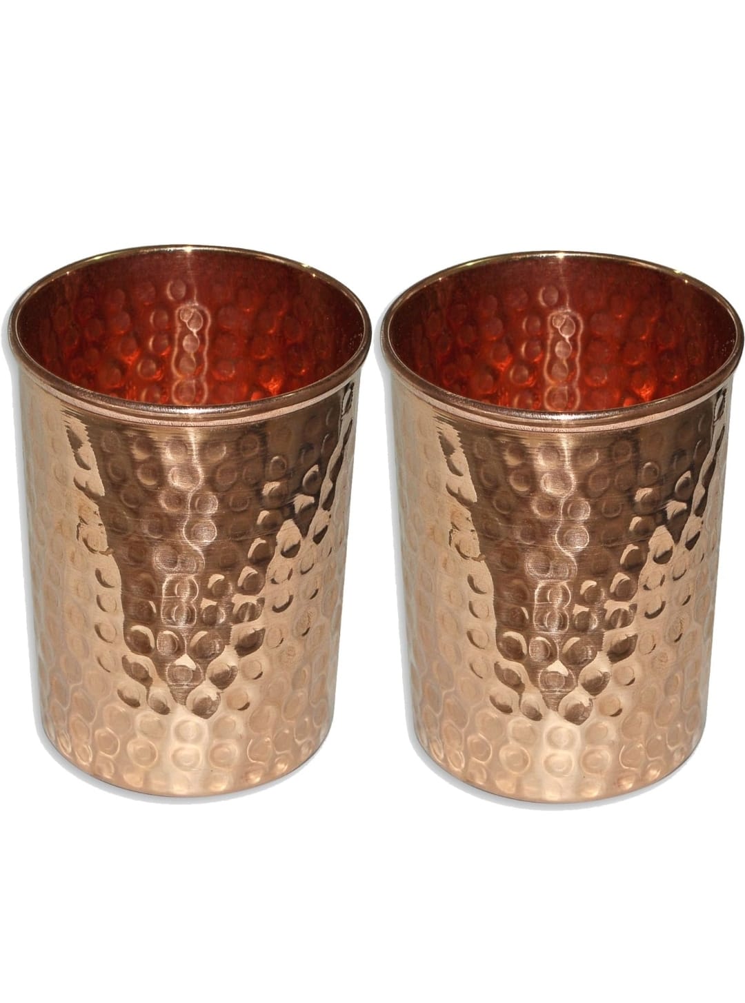 Hammered Tumbler Set Glass Set Water/Juice Glass  (250 ml, Copper, Brown)