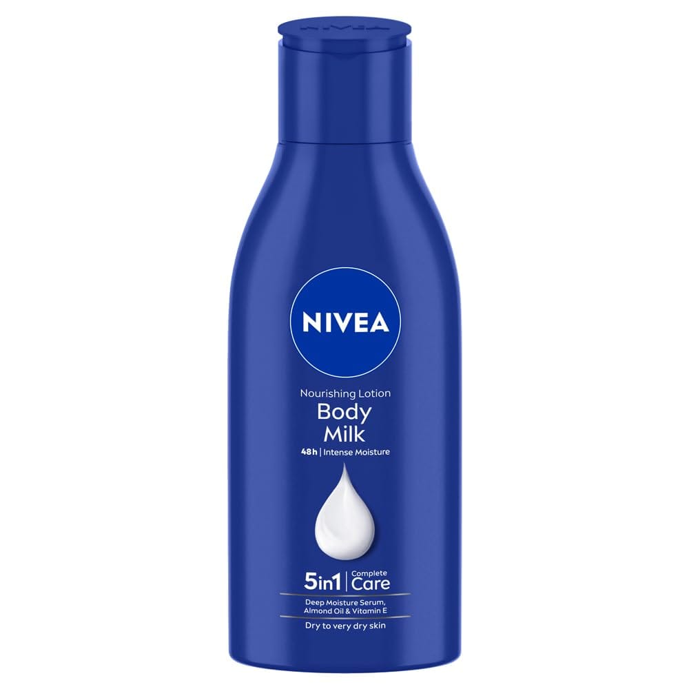 NIVEA Nourishing Body Milk 120ml Body Lotion with Deep Moisture Serum | 48 H Moisturization | With 2X Almond Oil | Smooth and Healthy Looking Skin |For Very Dry Skin