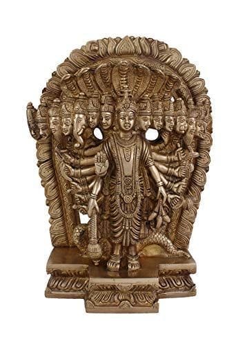 Arihant Craft� Hindu God Vishnu Statue Hand Made Showpiece � 29 cm (Brass, Gold)