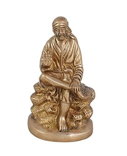 Arihant Craft� Hindu God Shirdi Sai Baba Idol Hand Work Showpiece � 17 cm (Brass, Gold)