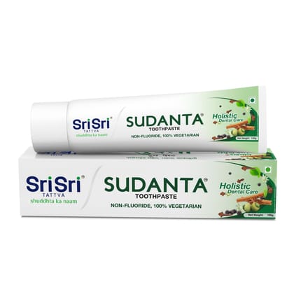 Sri Sri Tattva Sudanta Toothpaste -  Non - Fluoride - 100% Vegetarian, 100g