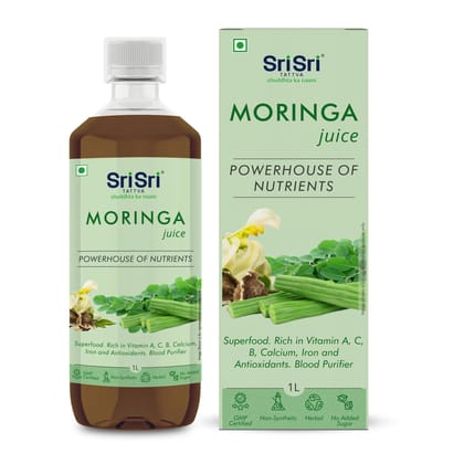 Sri Sri Tattva Moringa Juice - Powerhouse Of Nutrients | Superfood, Rich In Vitamin A,C,B, Calcium, Iron And Antioxidants, Blood Purifier | 1L