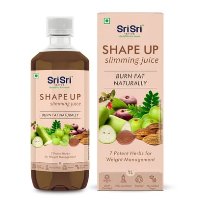Sri Sri Tattva Shape Up Slimming Juice - Burn Fat Naturally | 7 Potent Herbs For Weight Management | 1L