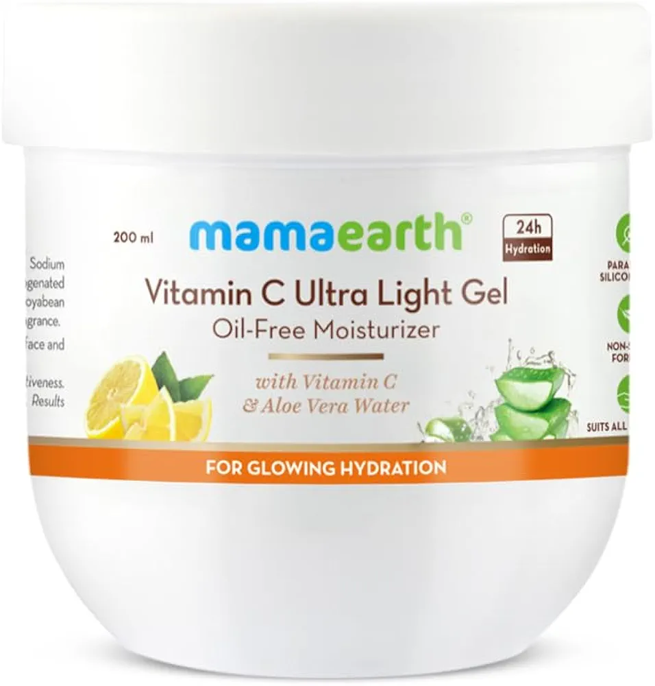 Mamaearth Vitamin C Ultra Light Gel Oil-free Moisturizer With Vitamin C & Aloe Vera Water (200ml)
