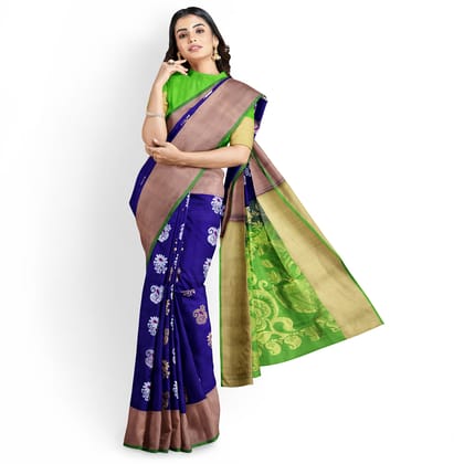 Admiral Blue Color Kanjivaram Pure Silk Saree