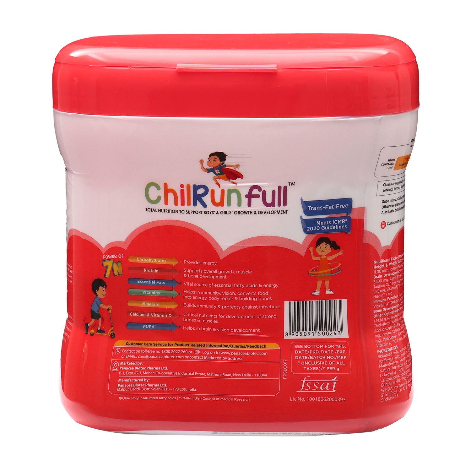 ChilRun Full 2+, Health and Nutrition Drink, Chocolate, 200g, Jar. Total Nutrition For Children’s Growth, Supports Weight & Height Gain, Immune Function & Brain Development.
