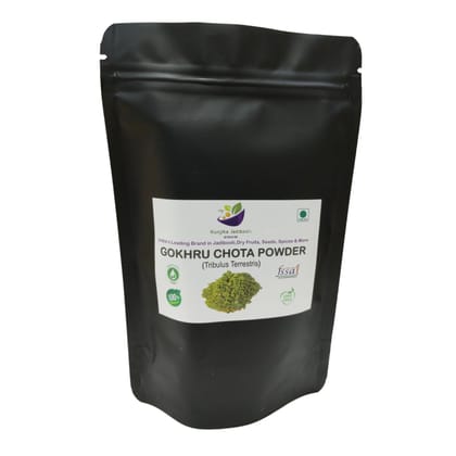 Kunjika Jadibooti Gokhru Chota Powder -Tribulus Terrestris Seeds- Small Caltrops Natural Powder (100gm)