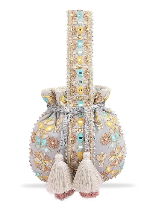 Embellished Silk Potli Bag