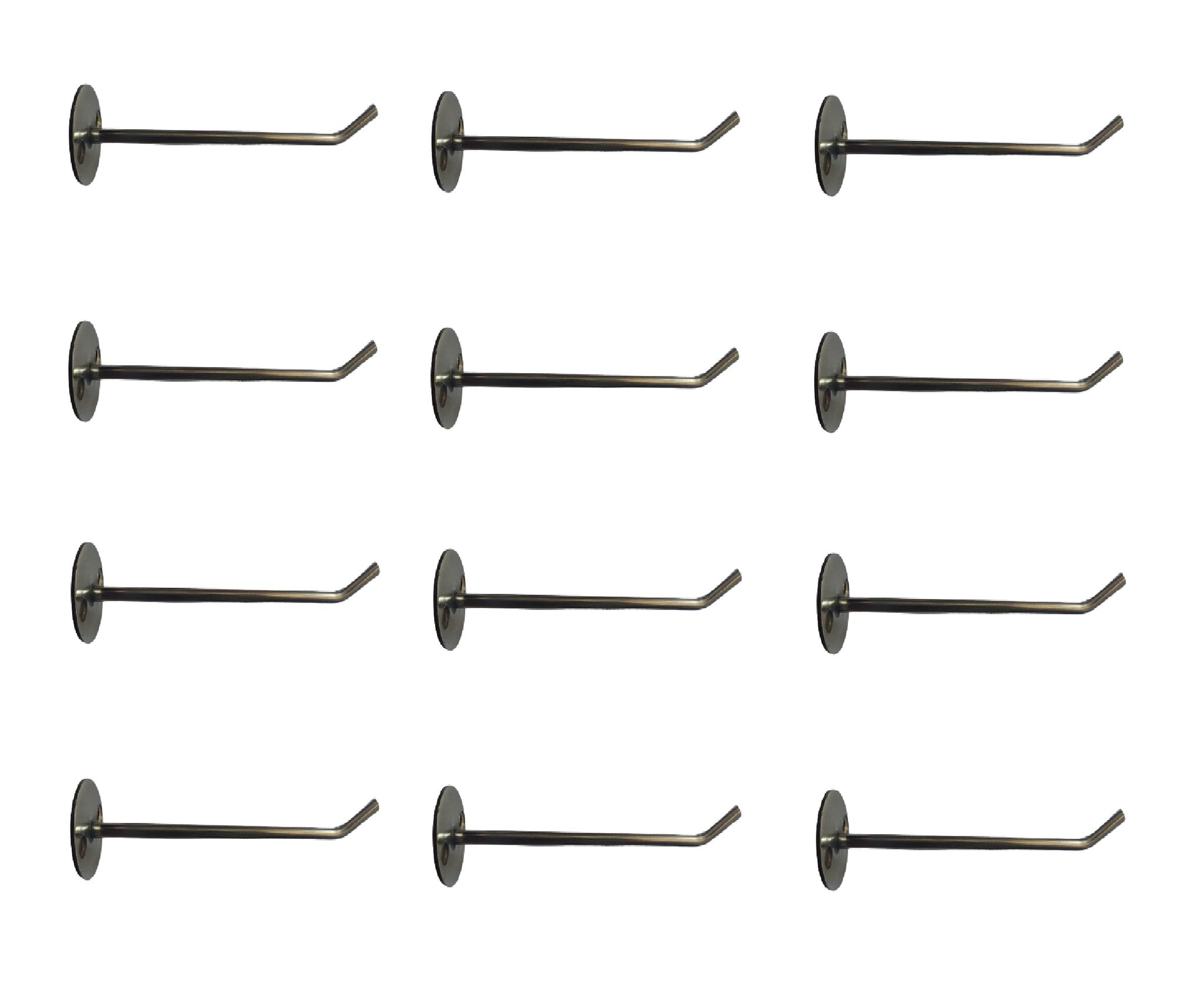 Q1 Beads 12 pack 6 inch Wall mount Display hooks for mobile shop with Screws ( Stainless steel, Chrome)