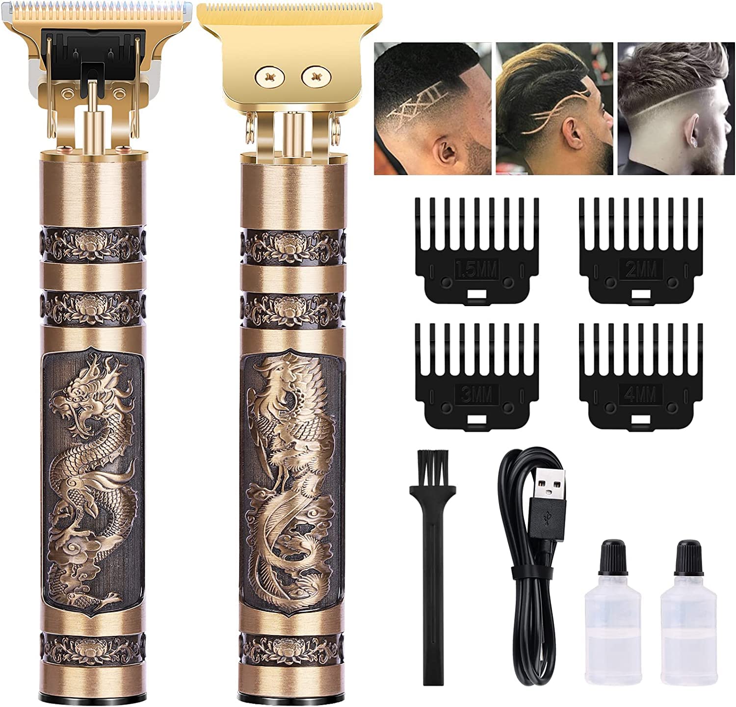 maxtop Trimmer Men Waterproof Rechargeable Professional Dragon Hair Clipper Beard Mustache Shaver For Close Cutting Cordless Electric T-Blade Zero Gapped...
