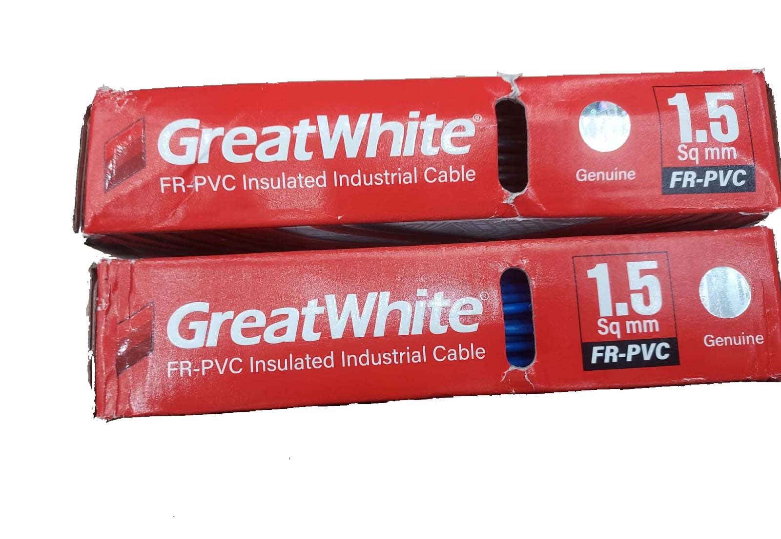 GREATWHITE SecureX 1.5MM TRIPLE LAYERED WITH 105°C BASE PVC INSULATION COPPER CABLE 90MTR LENGTH (FIRE RETARDENT) ( 08W CFL FREE 1PCS )