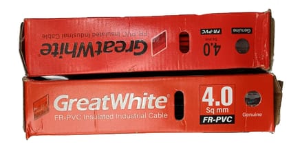 GREATWHITE SecureX 4.0MM TRIPLE LAYERED WITH 105°C BASE PVC INSULATION COPPER CABLE 90MTR LENGTH (FIRE RETARDENT) ( 08W CFL FREE 1PCS )