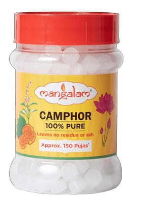 Mangalam Camphor Tablet 100g Jar - Pack of 1 | Pooja Kapur