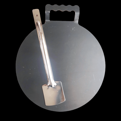 Nakshathra - pure iron tawa / dosa, roti tawa - FULL FLAT MODEL - 12 inch diameter, 14 inch from handle, 1.5 kg - FULL FLAT MODEL