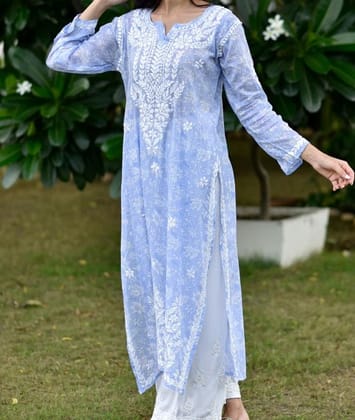 Bombay Fashion&nbsp;Pure Cotton Chikankari Kurti