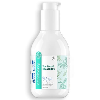 Careberry Tea Tree Oil & Shea Butter Nourishing Body Lotion, For Extra Dry Skin, Ayush Certified Ayurvedic, 200ml