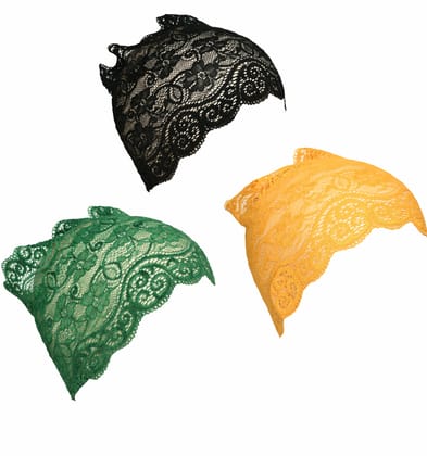 Girls and Womens Hijab Cap Hijab Headband, Under Hijab Scarf Black Green and Yellow Naqab Head Scarf (3 pcs) Girls and Womens Hijab Cap Hijab Headband, Under Hijab Scarf Black Green and Yellow Naqab Head Scarf (3 pcs)