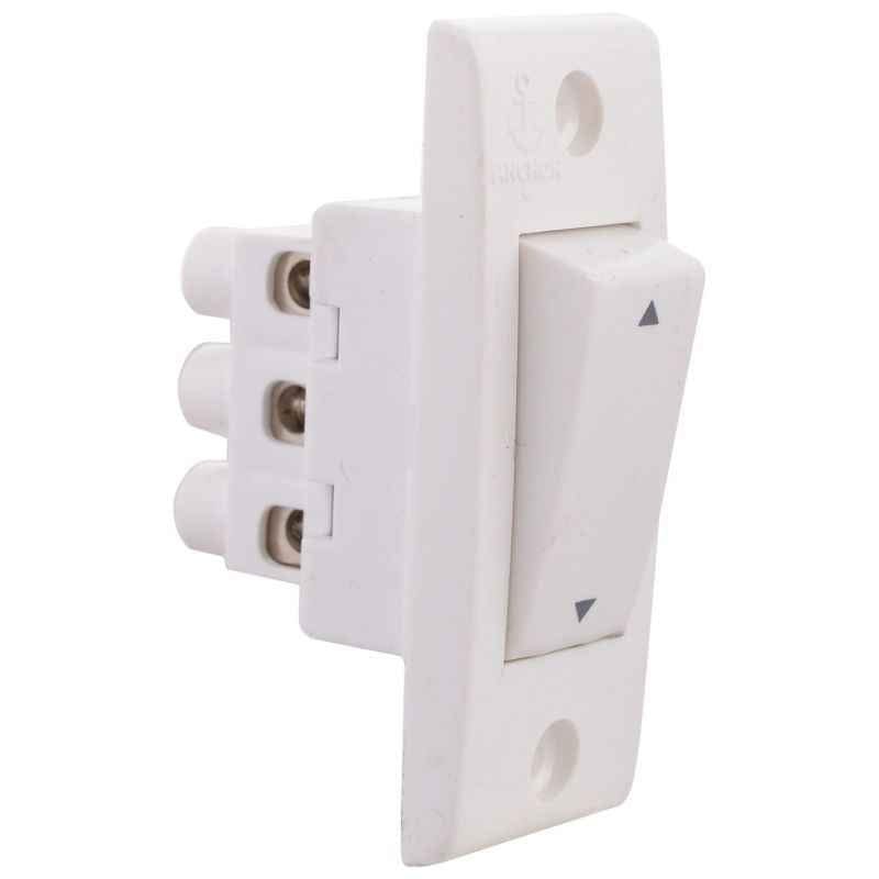 Anchor Penta Cherry 6A 2 way White Switch, 14122 ( pack of 20 )