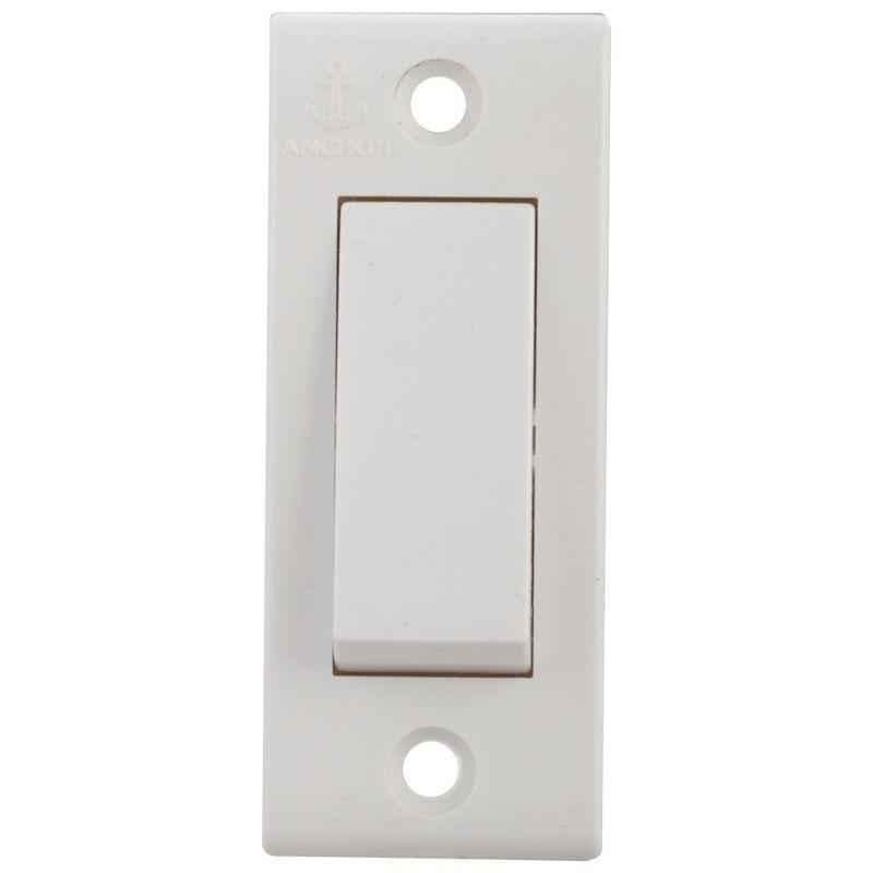 Anchor Penta Deluxe 6A 1 Way White Switch,14111 (pack of 20)
