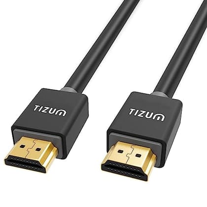 TIZUM “Ultra” Gold Plated 4K HDMI to HDMI Cable | HDMI 2.0 | High Speed Data Upto 18Gbps | 3D Compatible | HD Audio & Video 2160p - For Laptop, Projector, TV, Gaming Console, Camera (3 M/10 Ft)