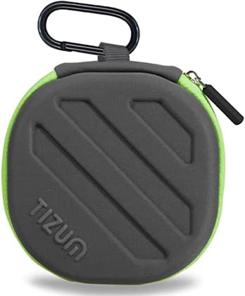 Tizum Earphone Carrying Case - Multi Purpose Pocket Storage with Carabinr Hook, Travel Organizer for Earphones, Pen Drives, Memory Card, Cable (Grey)