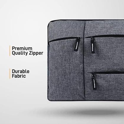 Gizga Essentials Laptop Bag Sleeve Case Cover Pouch for 13.3 Inch Laptop/MacBook, Office/College Laptop Bag for Men & Women, Side Handle, Multiple Pockets, Water Repellent, Shock Absorber, Grey