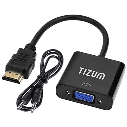 tizum HDMI to VGA/AV Adapter Cable 1080P for Projector, Computer, Laptop, TV, Projectors & TV