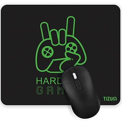 Tizum Mouse Pad - Computer Mouse Mat with Anti-Slip Rubber Base & Smooth Mouse Control with Spill-Resistant Surface for Laptop, Notebook, MacBook Pro, Gaming Computer (9.4 * 7.9 Inches), Alpha